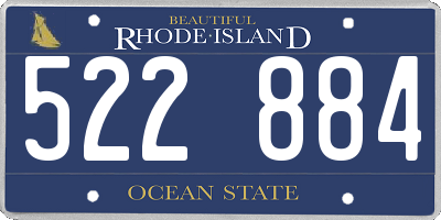 RI license plate 522884