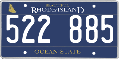RI license plate 522885