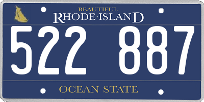 RI license plate 522887