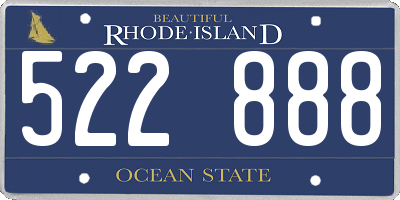 RI license plate 522888
