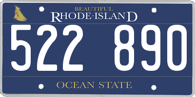 RI license plate 522890