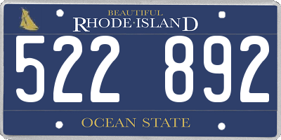 RI license plate 522892