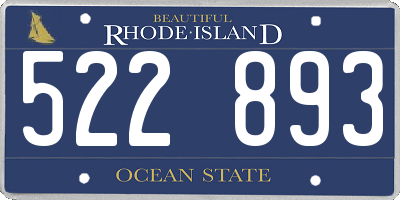 RI license plate 522893