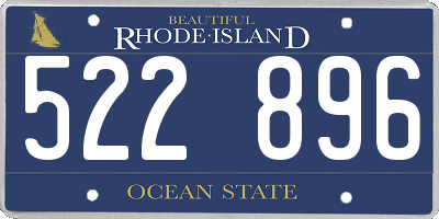 RI license plate 522896