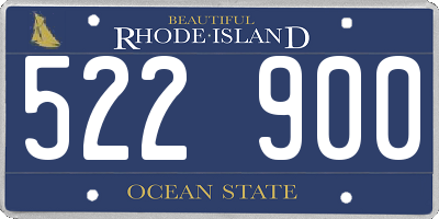 RI license plate 522900