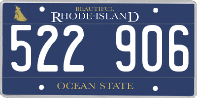 RI license plate 522906