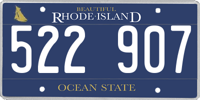 RI license plate 522907
