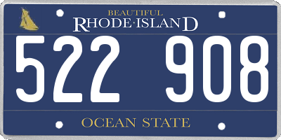 RI license plate 522908