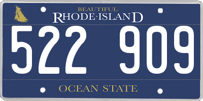 RI license plate 522909