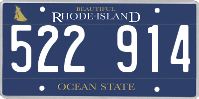 RI license plate 522914