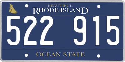 RI license plate 522915