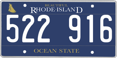 RI license plate 522916