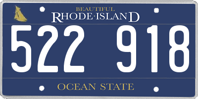 RI license plate 522918