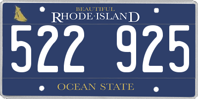 RI license plate 522925