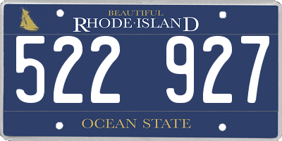 RI license plate 522927