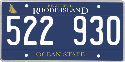 RI license plate 522930