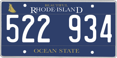 RI license plate 522934