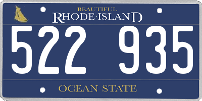 RI license plate 522935