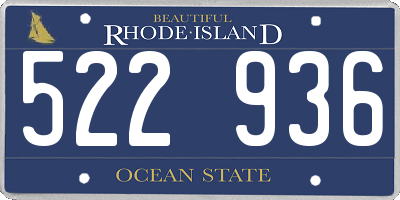 RI license plate 522936