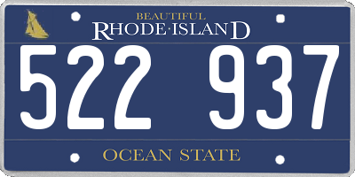 RI license plate 522937