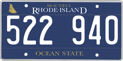 RI license plate 522940