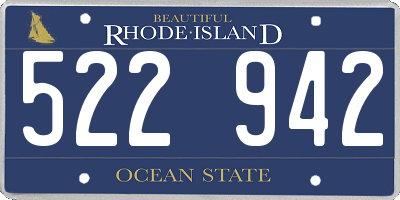 RI license plate 522942