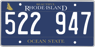 RI license plate 522947