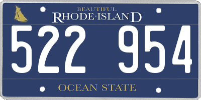 RI license plate 522954