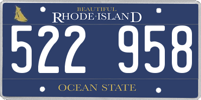 RI license plate 522958