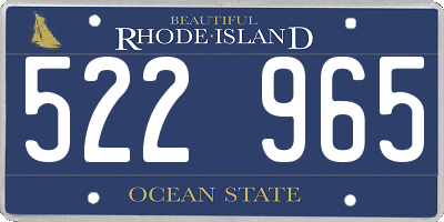 RI license plate 522965