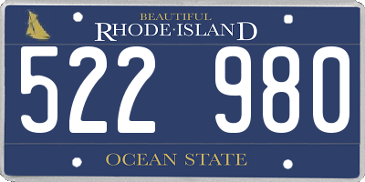 RI license plate 522980