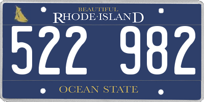 RI license plate 522982