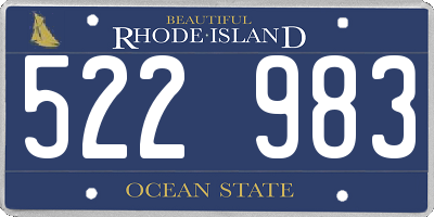 RI license plate 522983