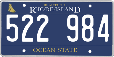 RI license plate 522984
