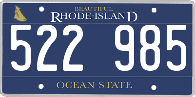 RI license plate 522985