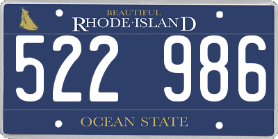 RI license plate 522986