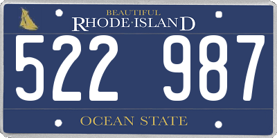 RI license plate 522987