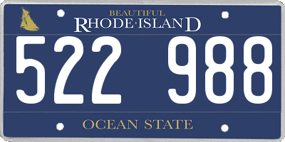 RI license plate 522988