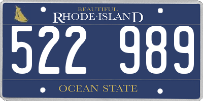 RI license plate 522989