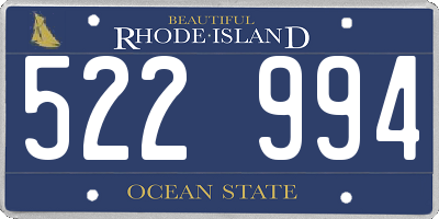 RI license plate 522994