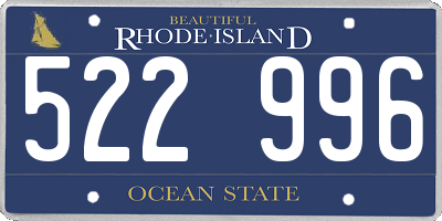 RI license plate 522996