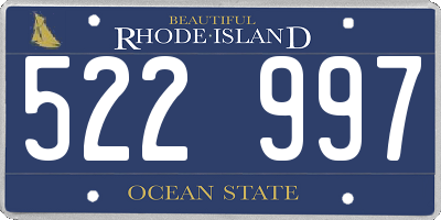 RI license plate 522997
