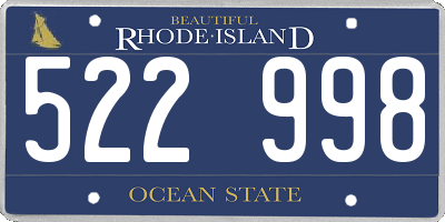 RI license plate 522998