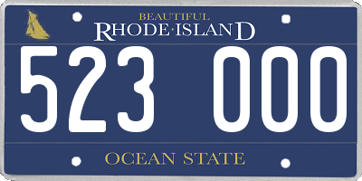 RI license plate 523000