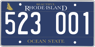 RI license plate 523001