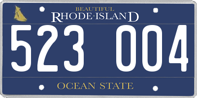 RI license plate 523004