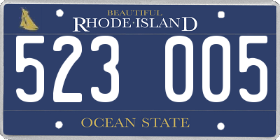 RI license plate 523005
