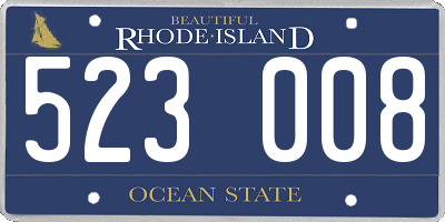 RI license plate 523008