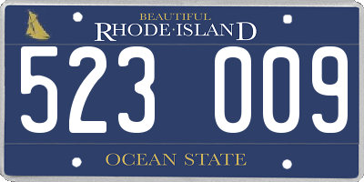 RI license plate 523009