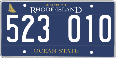 RI license plate 523010